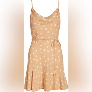 Willow Freddie Mini Dress in Peach Polka Dot Size Medium